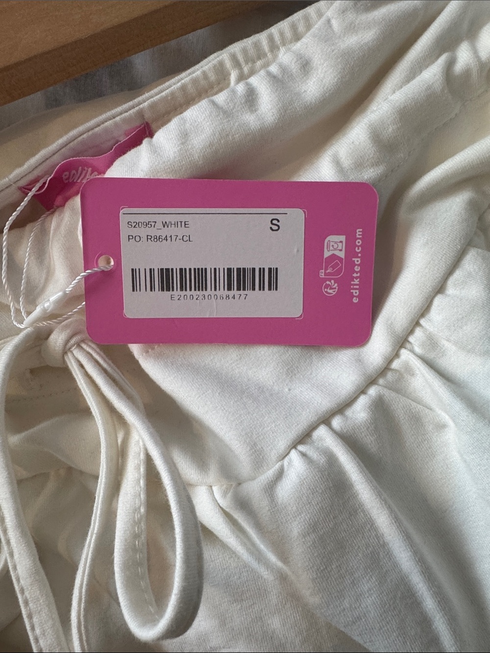 Edikted Cream Ruffle Drawstring Skort - Picture 3 of 3